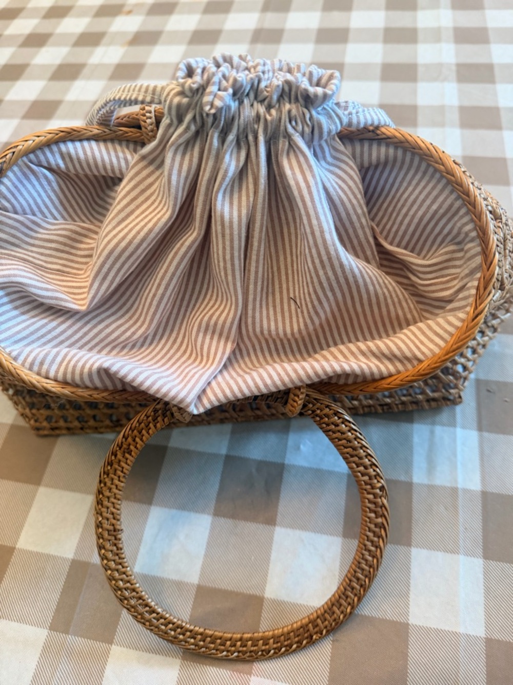 Anthropologie Bali Squared Bag Purse Rattan Beach - Picture 9 of 9